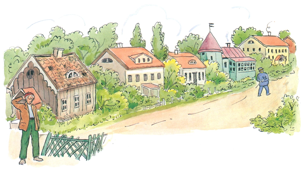 Plate #11 from “Peter’s Old House” by Elsa Beskow | The Official Leaving and Peter in Trouble