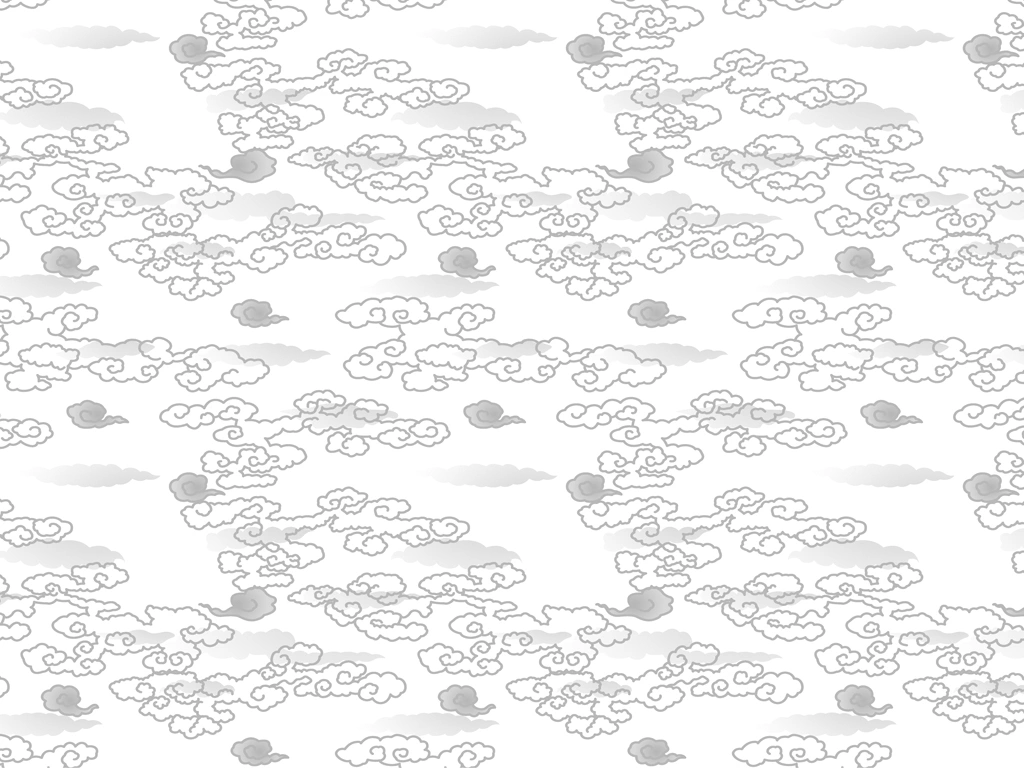 6種類の雲柄模様の背景イラストとベクター | 白色