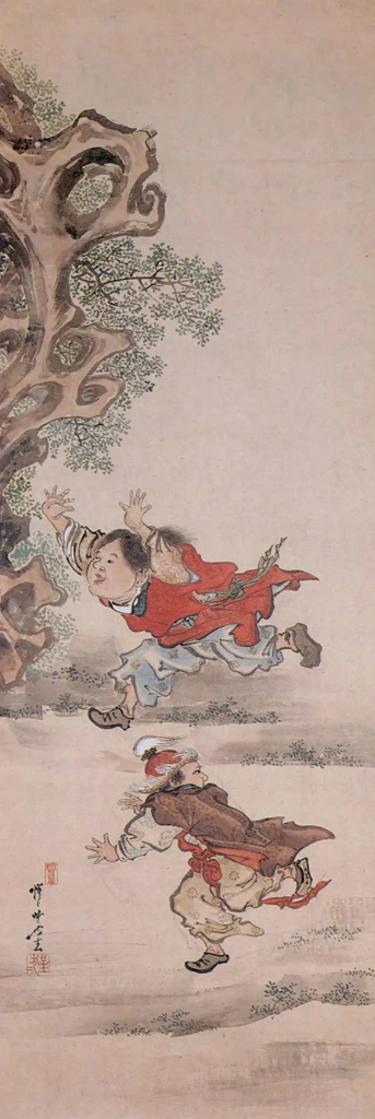 「司馬温公甕割図」 河鍋暁斎 (1881-89年) | 左隻 河鍋暁斎研究誌 暁斎 第27号より
