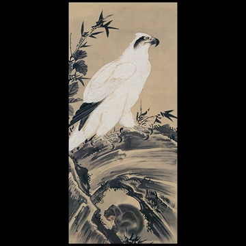 White Eagle and Monkey by Kawanabe Kyōsai (1884)