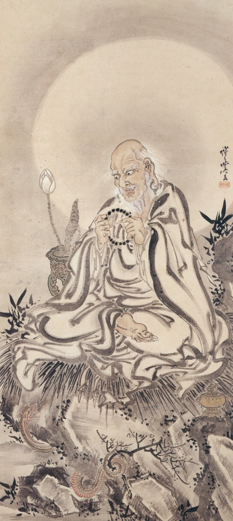 「羅漢に蛇図」 河鍋暁斎 （1886年） | 画鬼・暁斎 KYOSAI 幕末明治のスター絵師と弟子コンドルより