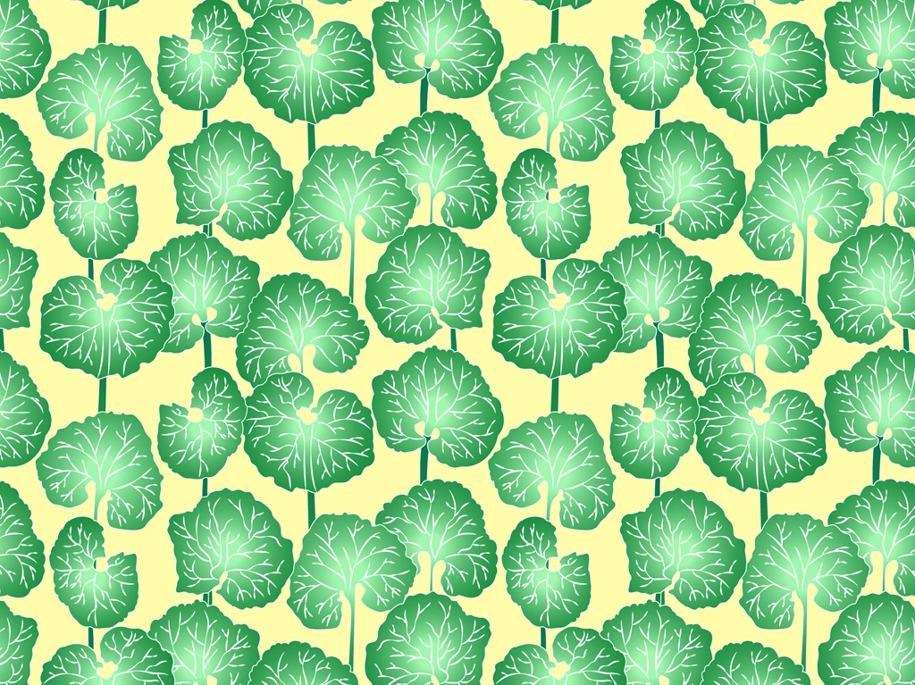 6種類の葉っぱ柄の背景イラストとベクター | 緑色と薄黄色
