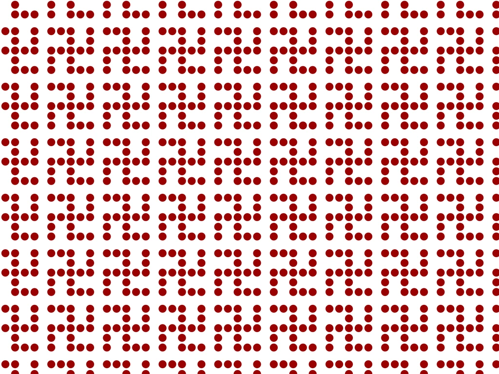 6種類のドットの卍柄背景のイラストとベクター | 赤色と白色