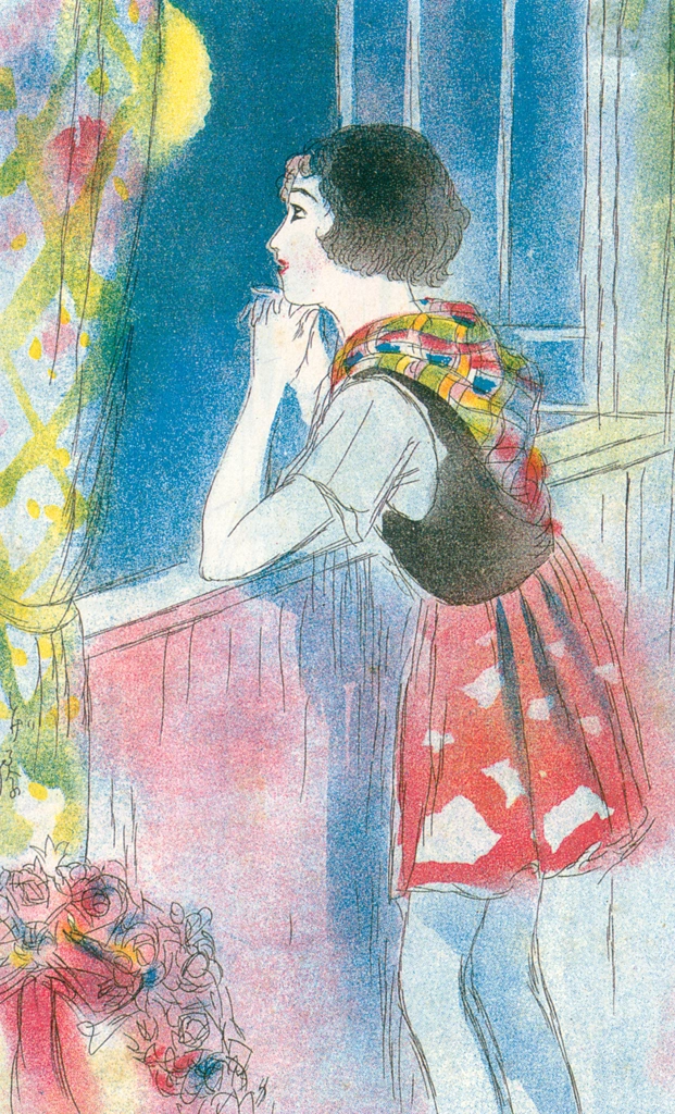 「満月 （少女世界より）」 須藤しげる （1930年） | 須藤しげる抒情画集より