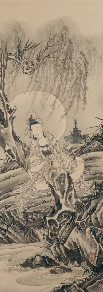 Byakue Kannon (Skt: Paandara Vasini) by Kawanabe Kyōsai | from Kyosai: master painter and his student Josiah Coder