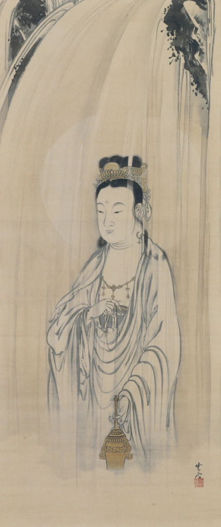 「龍神に観音図」 河鍋暁斎 | 右隻 画鬼・暁斎 KYOSAI 幕末明治のスター絵師と弟子コンドルより