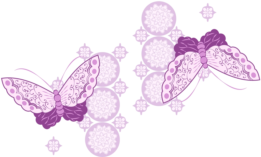 Set of 6 Butterfly Design Illustrations and Vectors | Purple