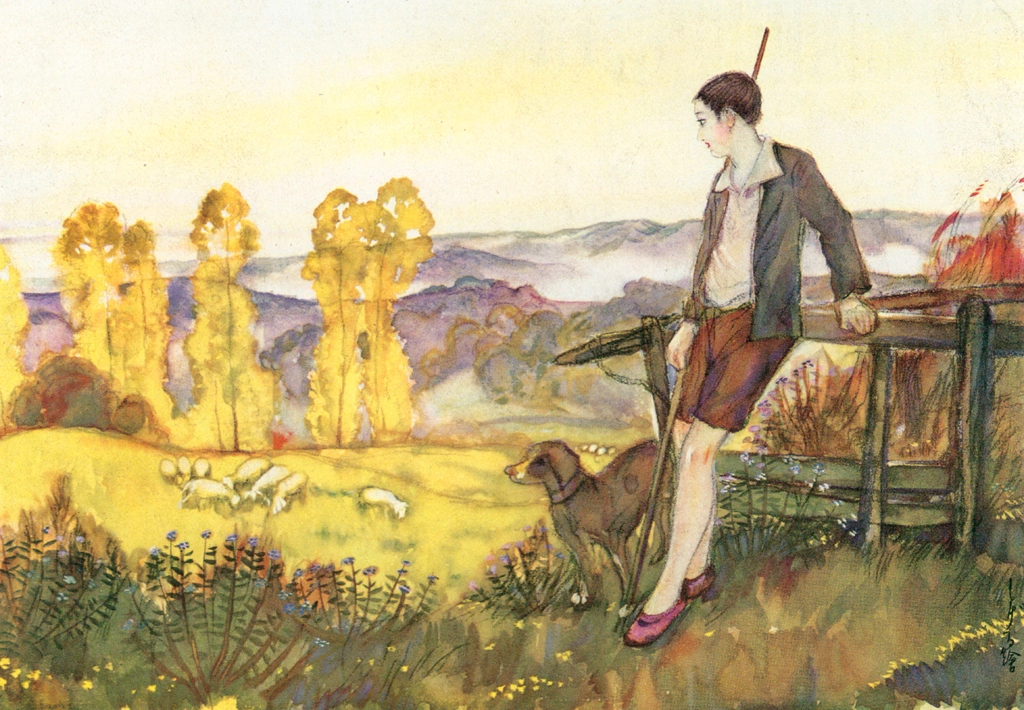 「高原の秋 （少年世界より）」 須藤しげる （1932年） | 須藤しげる抒情画集より