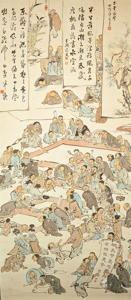 「書画展覧余興之図」 河鍋暁斎 (1881年) | 河鍋暁斎記念美術館より