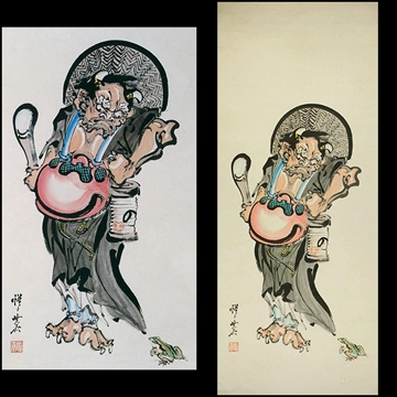 An Ogre and a Frog by Kawanabe Kyōsai