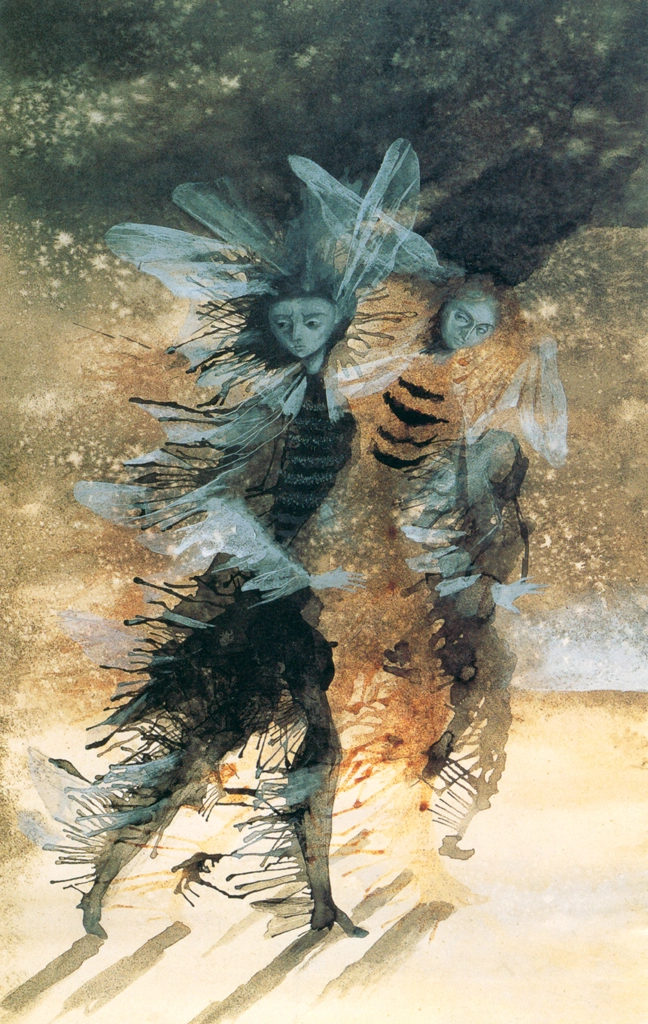 Personajes libélulas by Remedios Varo (1951) | from Remedios Varo Exhibition Catalog 1999