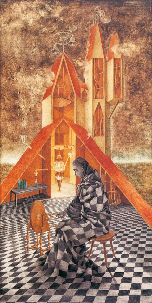 Ciencia inútil o El alquimista by Remedios Varo (1955) | from Remedios Varo Exhibition Catalog 1999