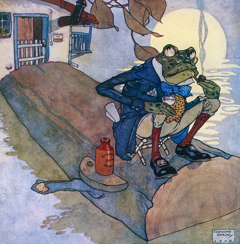 F Was a fanciful frog by Edmund Dulac | from Lyrics Pathetic & Humorous from A to Z