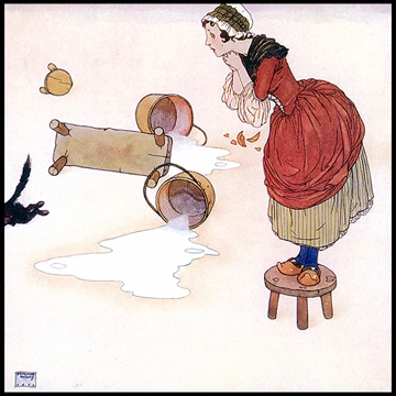 M was a merry milk-maid by Edmund Dulac