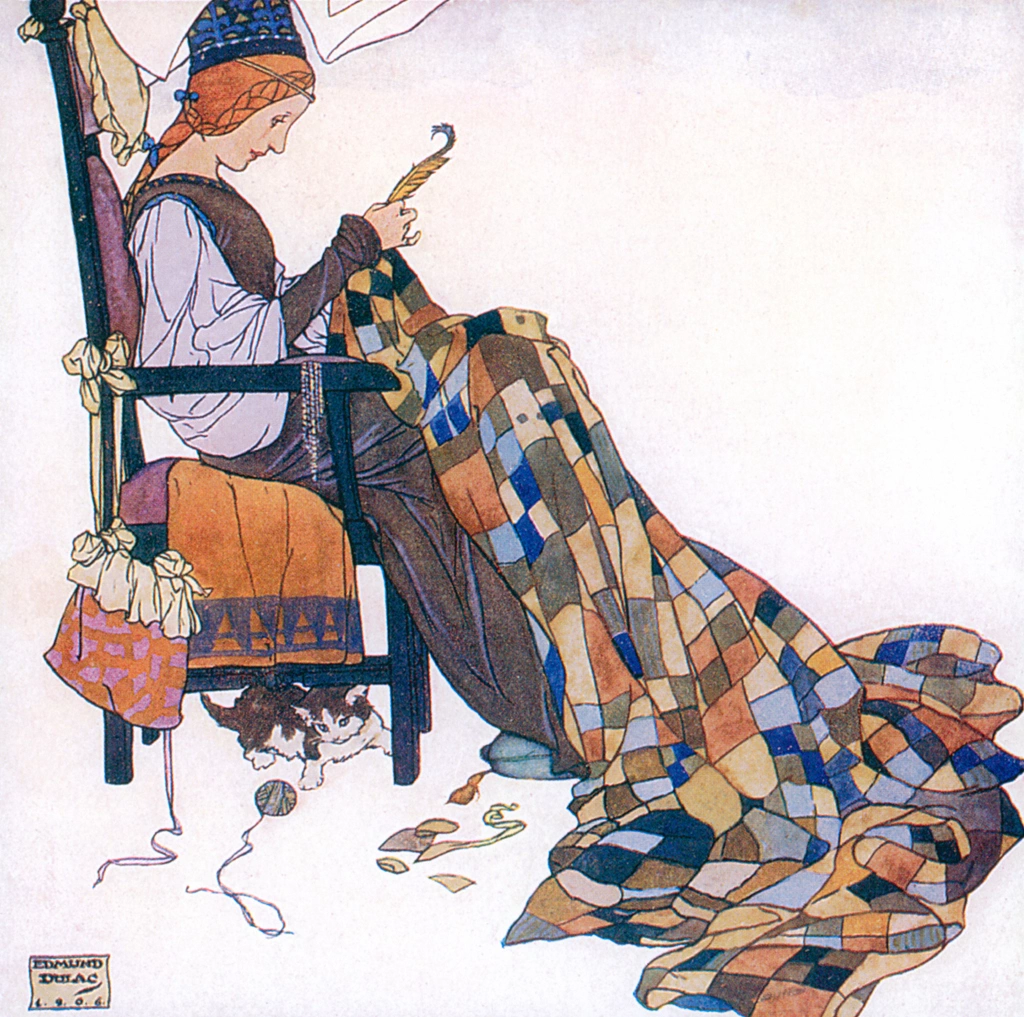 Q was a quaint dainty queen by Edmund Dulac | from Lyrics Pathetic & Humorous from A to Z