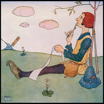 R was a rubicund rustic by Edmund Dulac