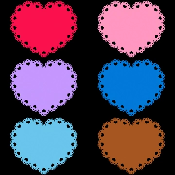 Set of 6 Heart Shaped Lace Illustrations and Vectors #1