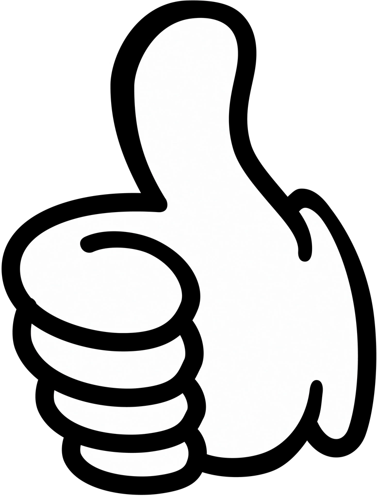 Set of 6 Thumbs Up Hand Illustrations and Vectors | White