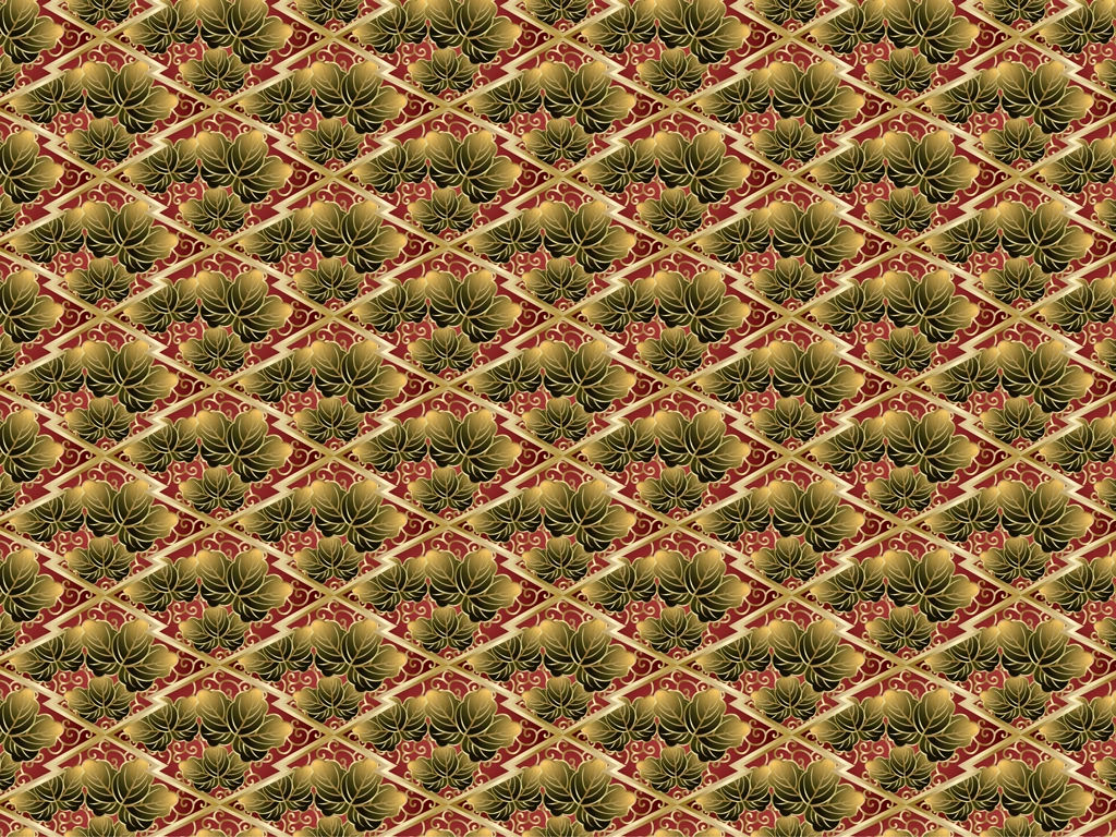 Set of 6 Geometric Paulownia Pattern Background Illustrations and Vectors | Olive and Light Gold