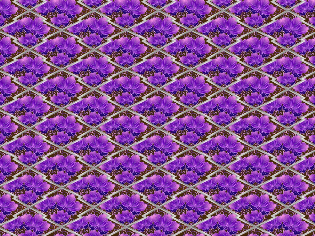Set of 6 Geometric Paulownia Pattern Background Illustrations and Vectors | Purple and Silver