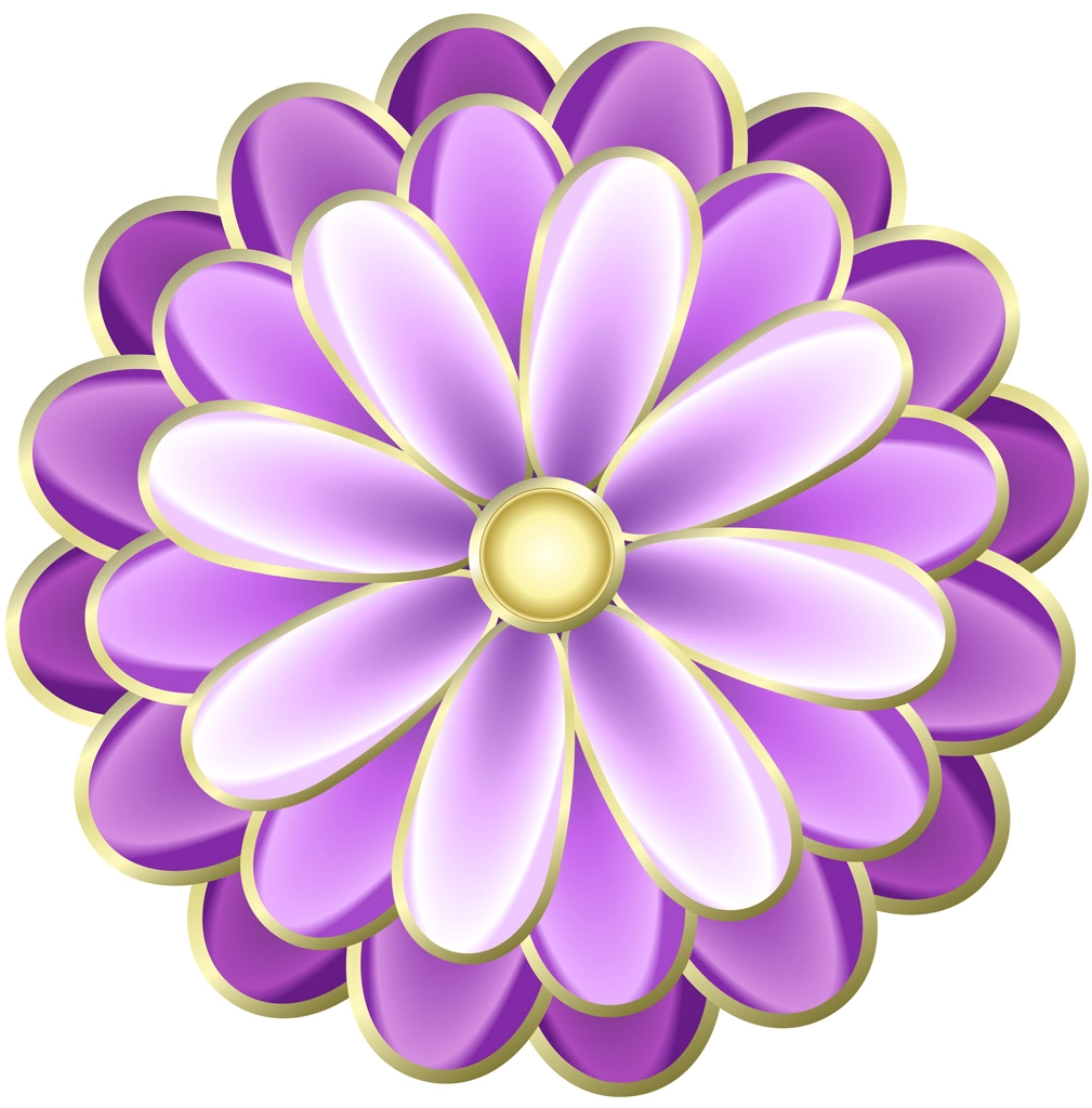 Set of 6 Chrysanthemum Flower Design Illustrations and Vectors | Purple