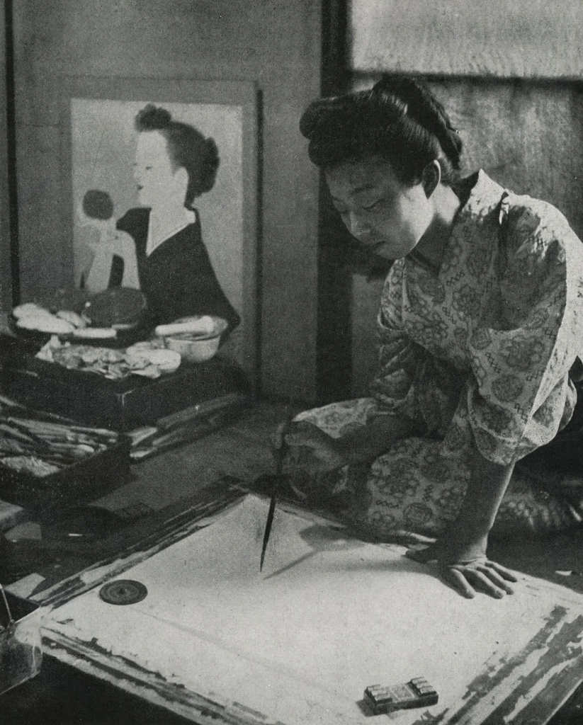 「女流画家 (葛原輝)」 長浜慶三 | アルス写真年鑑 1950より