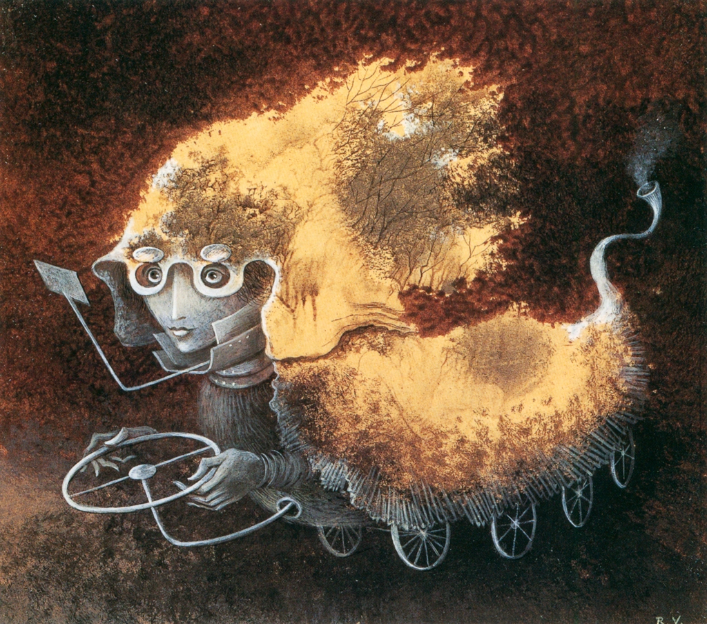 As del volante by Remedios Varo (1962) | from Remedios Varo Exhibition Catalog 1999