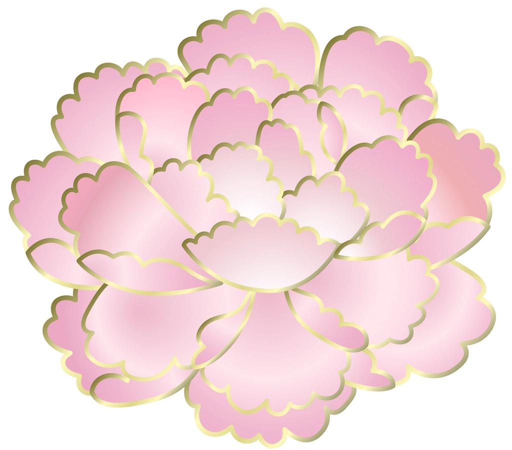 Set of 6 Peony Flower Illustrations and Vectors | Light Pink
