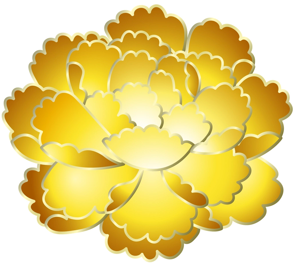 Set of 6 Peony Flower Illustrations and Vectors | Yellow