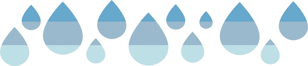 4種類の水滴の罫線イラストとベクター | 水色