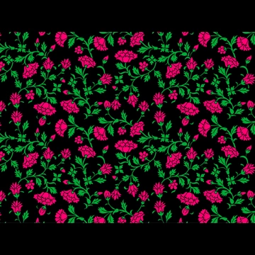 5種類の花更紗柄模様の背景イラストとベクター