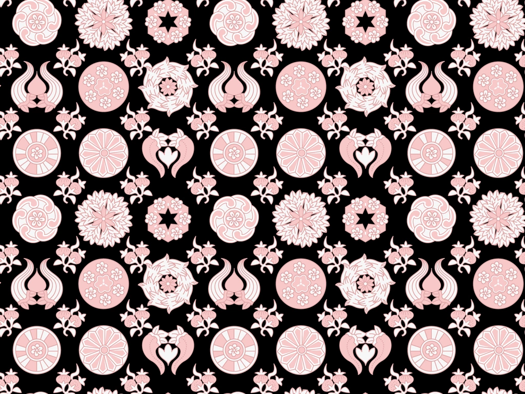 Set of 5 Geometric Chintz Pattern Background Illustrations and Vectors | Pink and Black