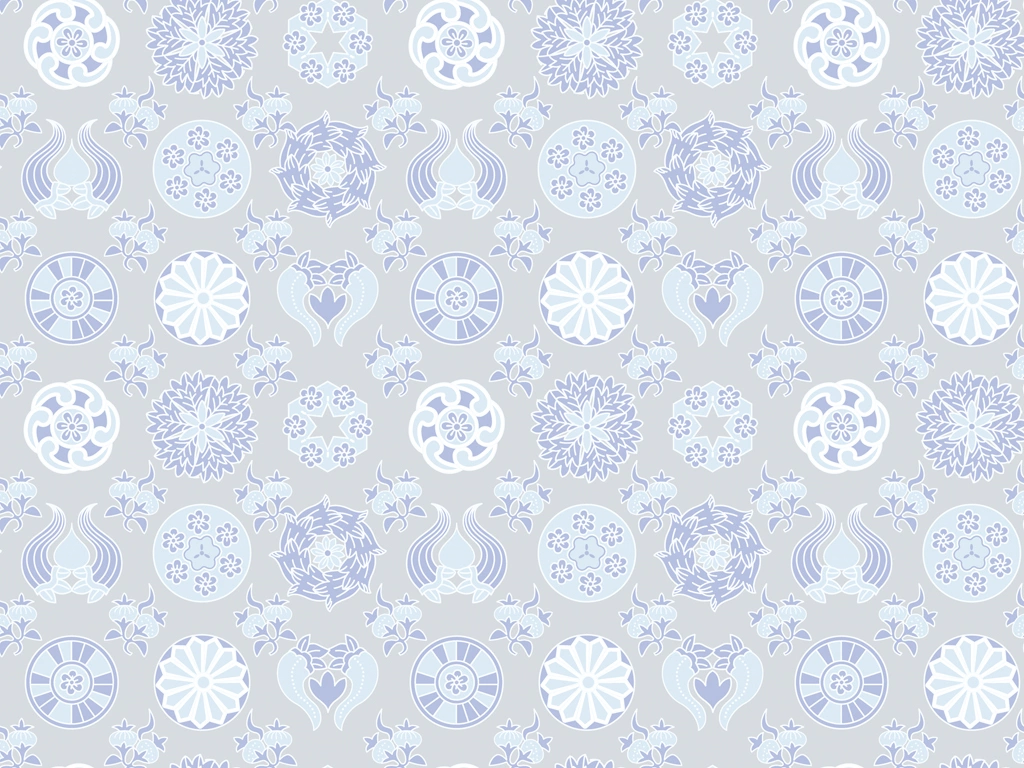 Set of 5 Geometric Chintz Pattern Background Illustrations and Vectors | Light Blue and Gray