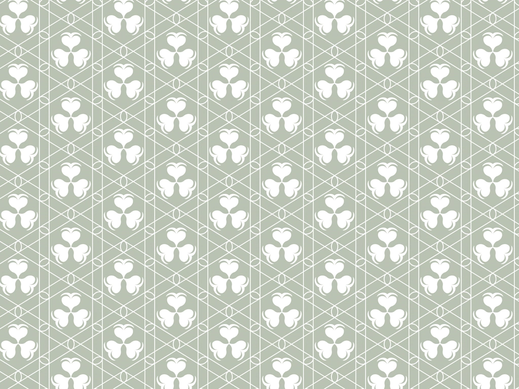 Set of 5 Clover Pattern Background Illustrations and Vectors | White and Light Gray Green