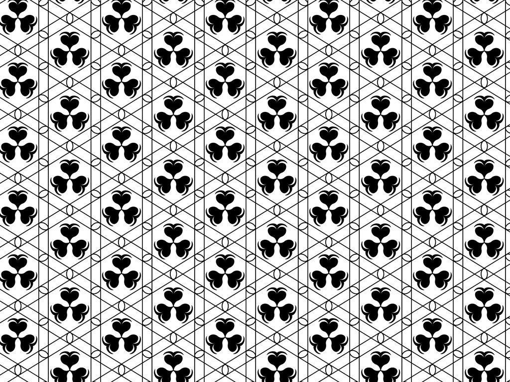 Set of 5 Clover Pattern Background Illustrations and Vectors | Black and White