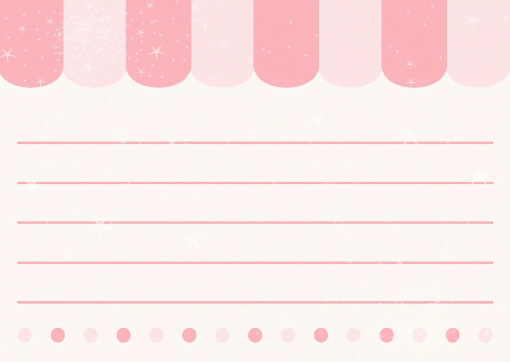 Set of 5 Eaves and Notepaper Background Illustrations | Pink