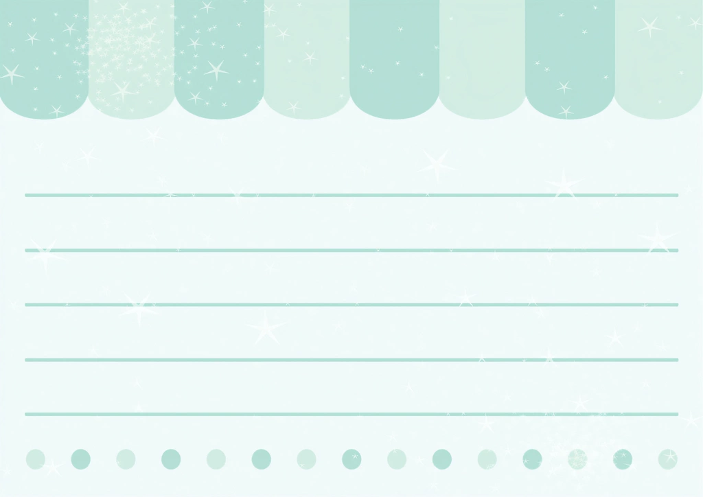 Set of 5 Eaves and Notepaper Background Illustrations | Blue Green
