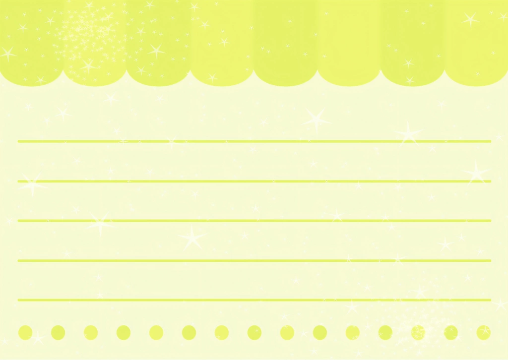 Set of 5 Eaves and Notepaper Background Illustrations | Yellow Green