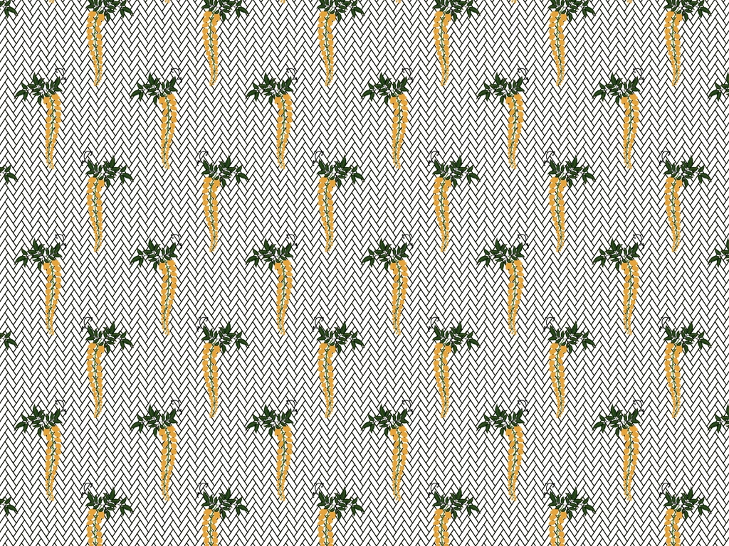 Set of 5 Wisteria and Cypress Fence Pattern Background Illustrations and Vectors | Green and Orange
