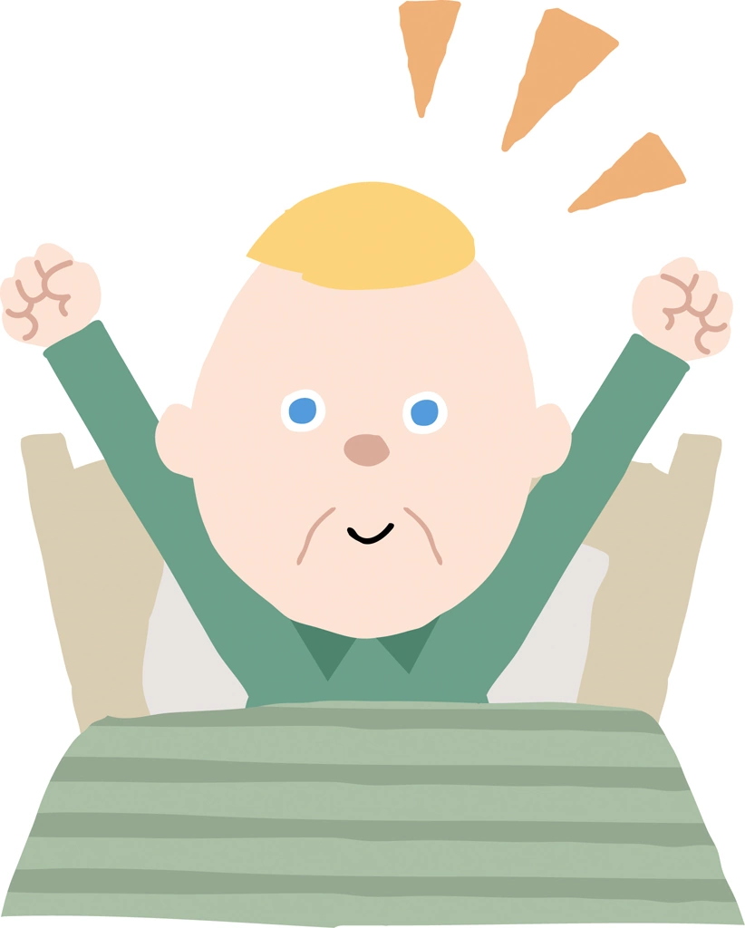 Set of 3 Old Man Waking Up Feeling Refreshed Illustrations and Vectors | White People