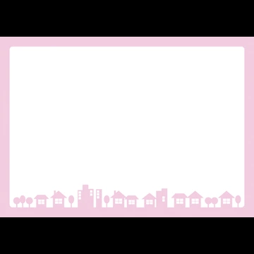 6種類の街並みのフレームのイラストとベクター
