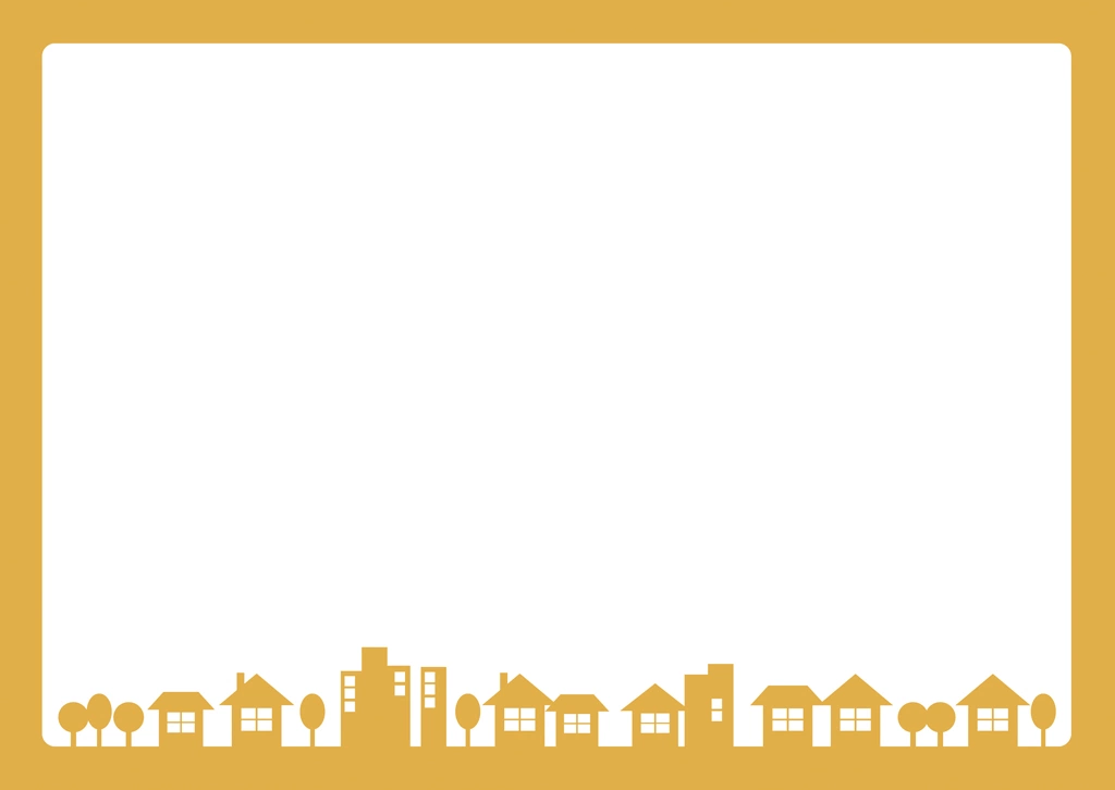 Set of 6 Townscape Frame Illustrations and Vectors | Orange