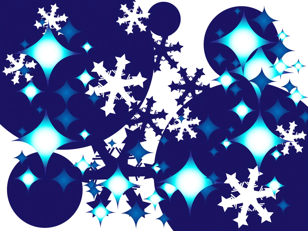 Set of 5 Abstract Snowflake Background Illustrations | Blue