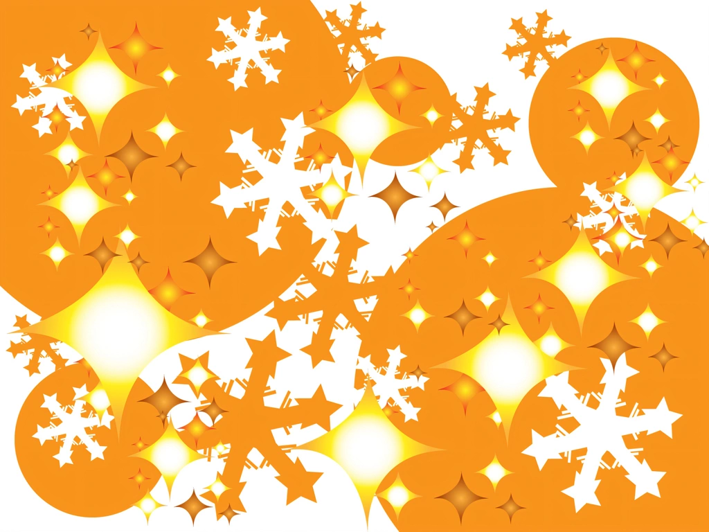 Set of 5 Abstract Snowflake Background Illustrations | Orange