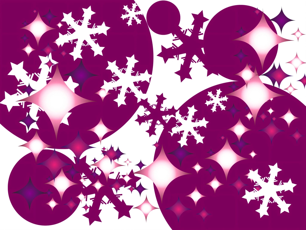 Set of 5 Abstract Snowflake Background Illustrations | Purple