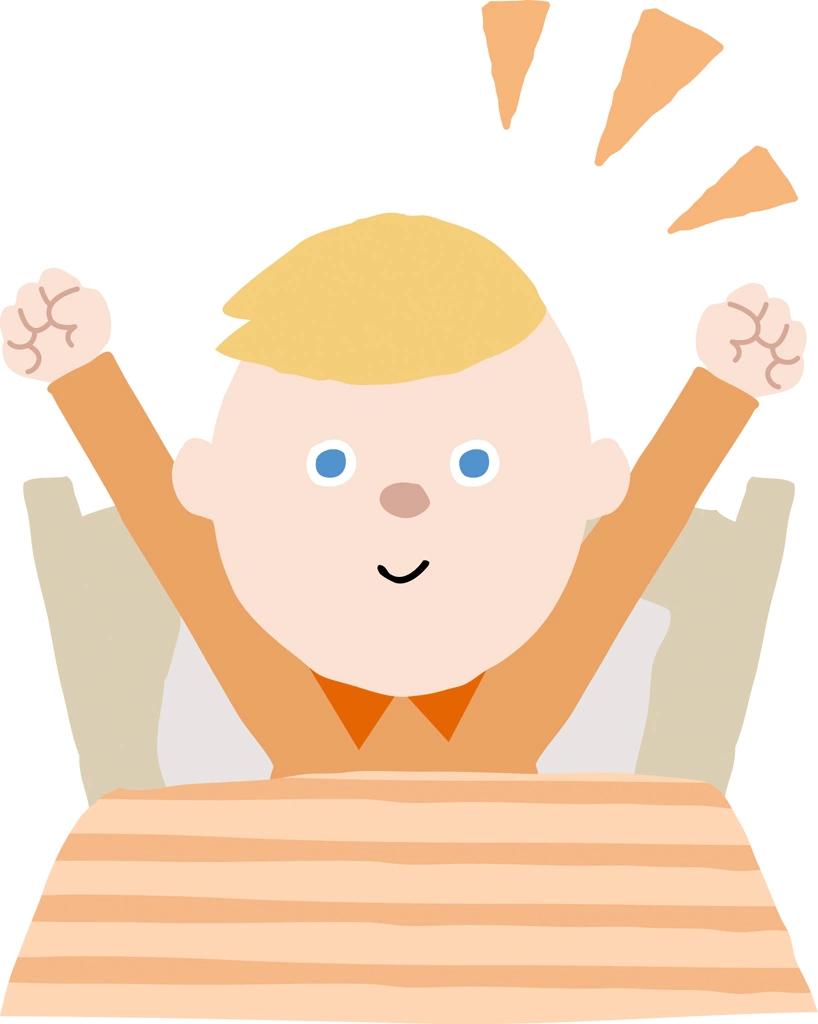 Set of 3 Little Boy Waking Up Feeling Refreshed Illustrations and Vectors | White People