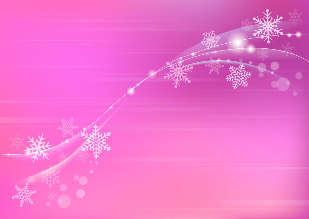 Set of 5 Flowing Snowflake Background Illustrations and Vectors | Pink