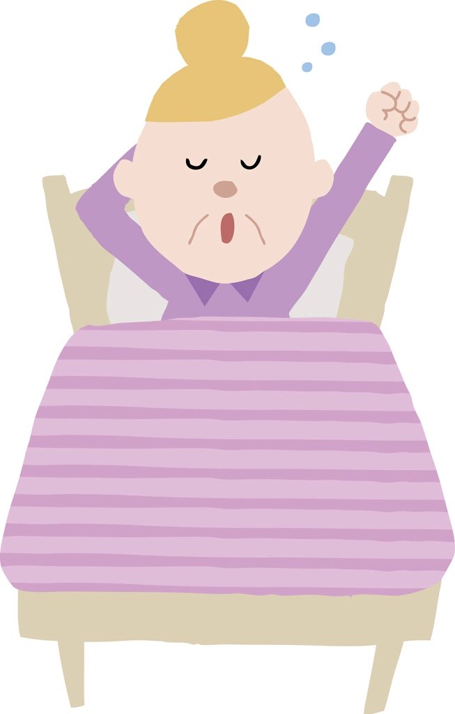 Set of 3 Old Woman Waking Up Yawning Illustrations and Vectors | White People