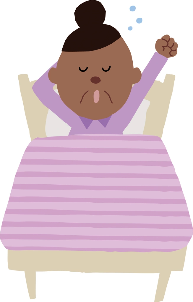 Set of 3 Old Woman Waking Up Yawning Illustrations and Vectors | Black People