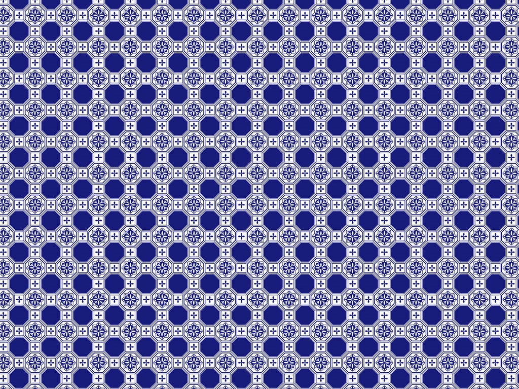 Set of 5 Octagonal and Square Pattern Background Illustrations and Vectors | Blue and White